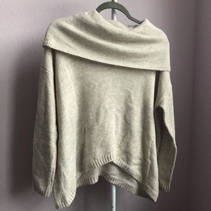 light grey cowl sweater